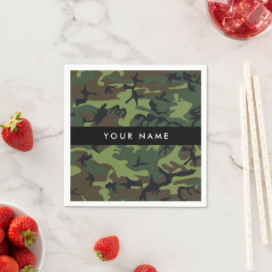 Green Camouflage Muster, Ihr Name, Personalisieren Serviette