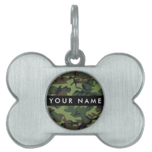 Green Camouflage Muster, Ihr Name, Personalisieren Tiermarke