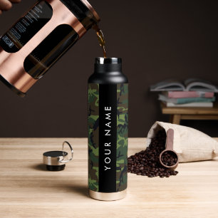Green Camouflage Muster, Ihr Name, Personalisieren Trinkflasche