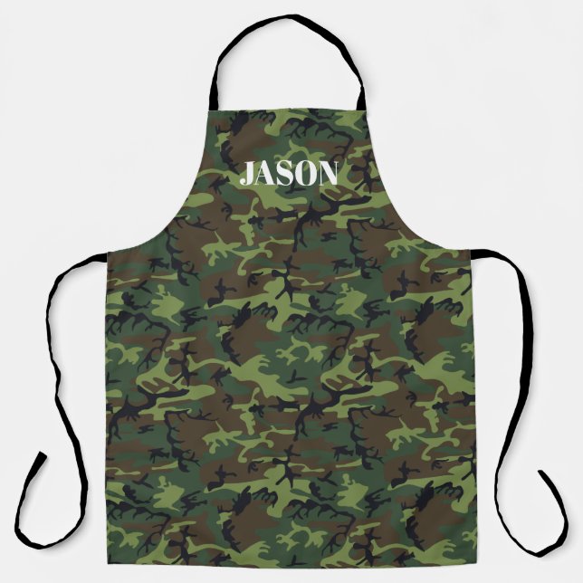 Green Camouflage Muster Personalisiert Schürze (Vorderseite)