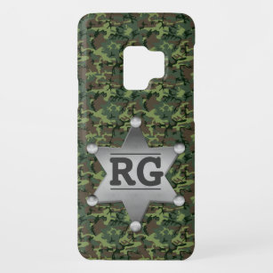 Green Camouflage Muster Sheriff Abzeichen Monogram Case-Mate Samsung Galaxy S9 Hülle