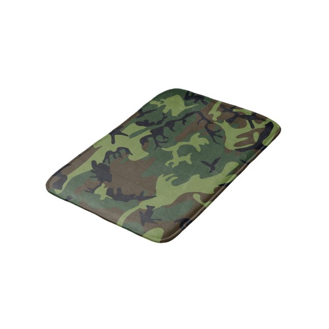 Green Camouflage Pattern, militärisches Muster, Ar Badematte (Schrägansicht)
