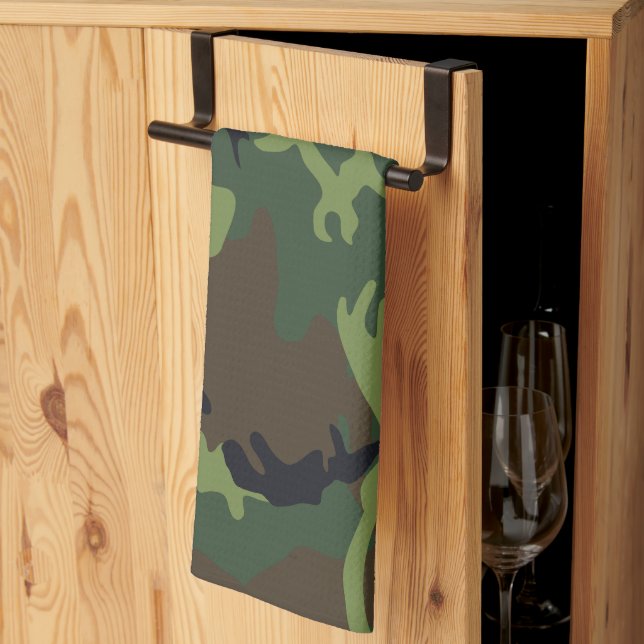 Green Camouflage Pattern, militärisches Muster, Ar Geschirrtuch (Drittel gefaltet)