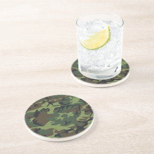 Green Camouflage Pattern, militärisches Muster, Ar Getränkeuntersetzer