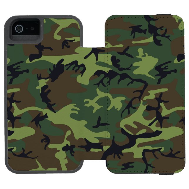 Green Camouflage Pattern, militärisches Muster, Ar Incipio iPhone Geldbeutel-Hülle (Folio Geöffnet)
