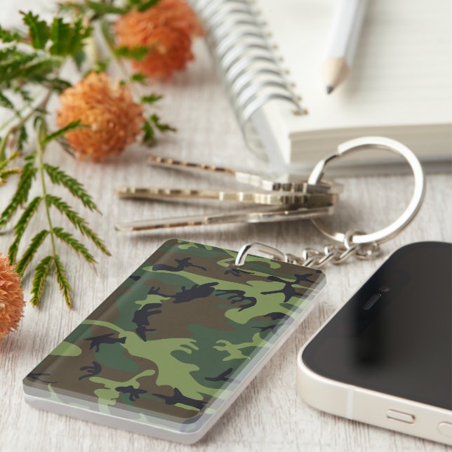 Green Camouflage Pattern, militärisches Muster, Ar Schlüsselanhänger (Vorderseite rechts)