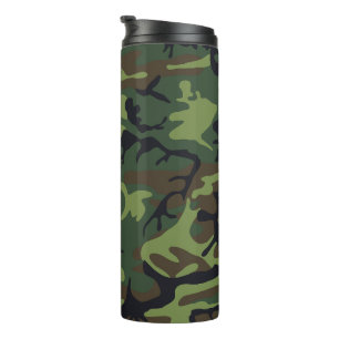 Green Camouflage Pattern, militärisches Muster, Ar Thermosbecher