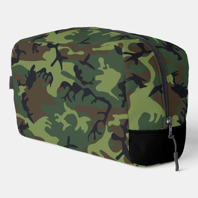Green Camouflage Pattern, militärisches Muster, Ar Waschbeutel (Rechte Ecke)