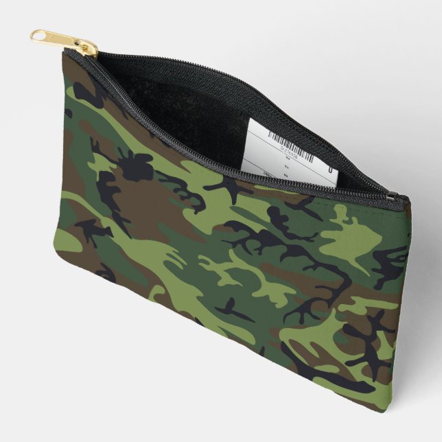 Green Camouflage Pattern, militärisches Muster, Ar Zubehörtasche (Offen)