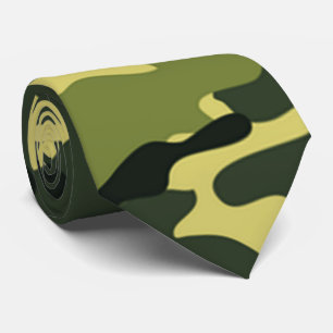 Green Camouflage Pattern Tie Krawatte