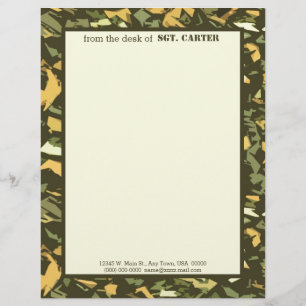 Green Camouflage Personalisiert Letterhead