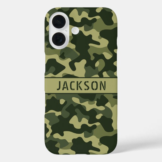Green Camouflage Personalized Case-Mate iPhone Hülle (Rückseite)