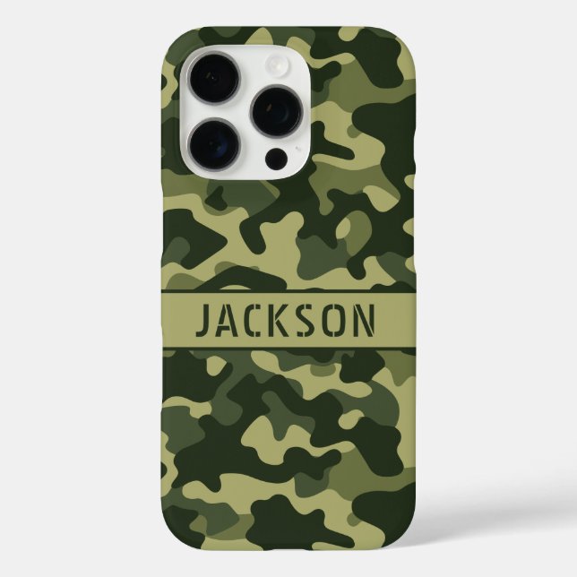 Green Camouflage Personalized Case-Mate iPhone Hülle (Rückseite)