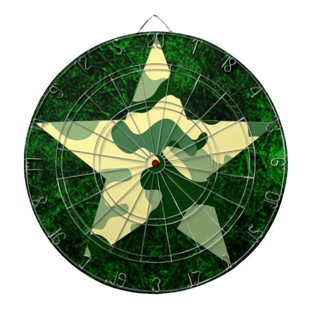 Green Camouflage Star Dartboard Dartscheibe (vorne)