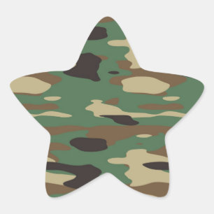 Green Camouflage Star Sticker