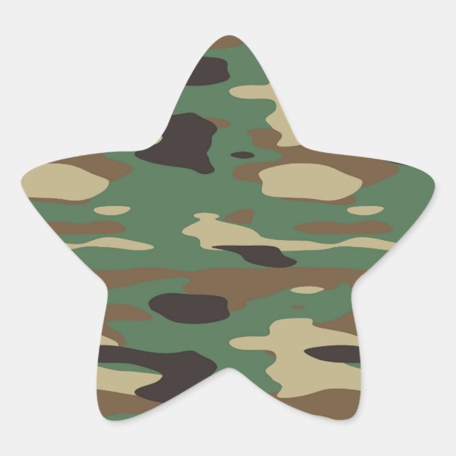 Green Camouflage Star Sticker (Vorderseite)