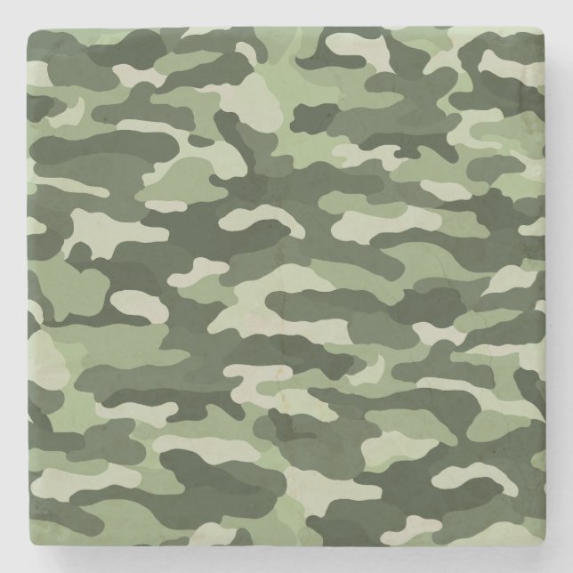 Green Camouflage Steinuntersetzer (Vorderseite)