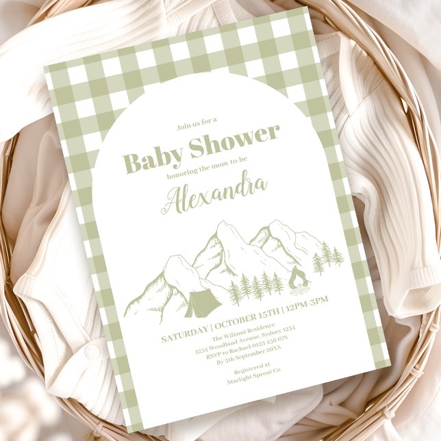 Green Camping Baby Dusche Einladung (Von Creator hochgeladen)