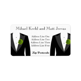 Green Carnation Address Labels für Gay Wedding Adressaufkleber