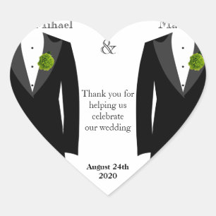 Green Carnation Heart Sticker Gefallen für Gay Gro