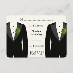 Green Carnation UAWG for a Gay Wedding RSVP Karte