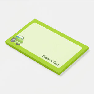 Green Cartoon Car Post-it Klebezettel