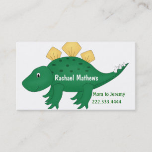 Green Cartoon Dinosaur Mommy Card Telefonnummerkarte