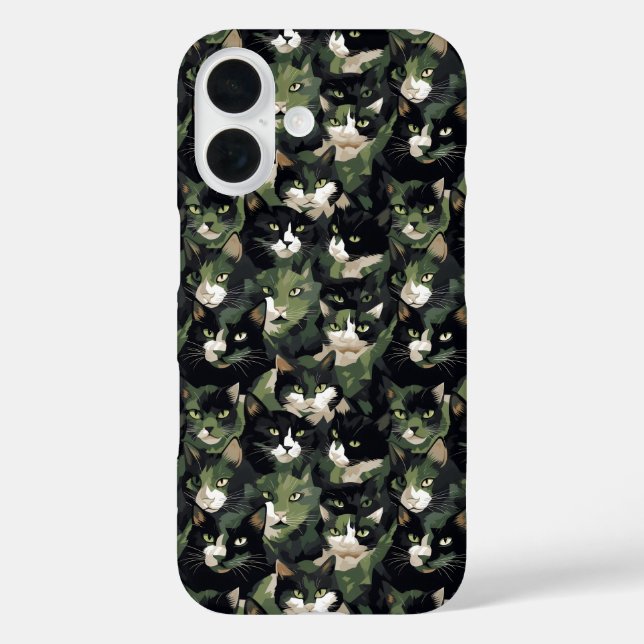 Green Cat Camouflage Case-Mate iPhone Hülle (Rückseite)