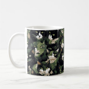 Green Cat Camouflage Kaffeetasse