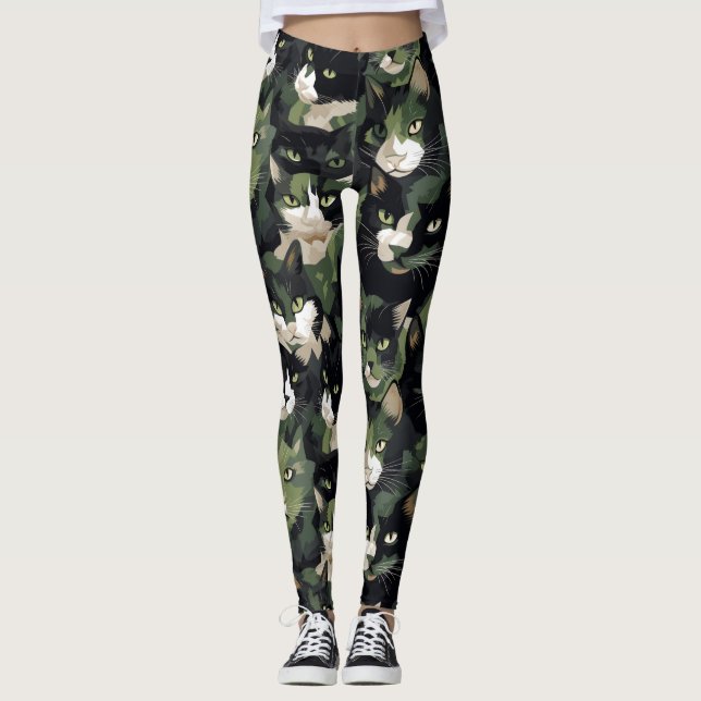 Green Cat Camouflage Leggings (Vorderseite)