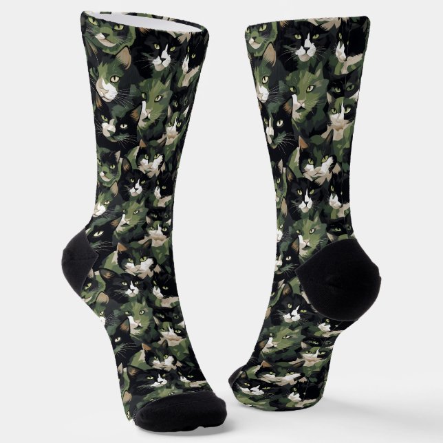 Green Cat Camouflage Socken (Gewinkelt)