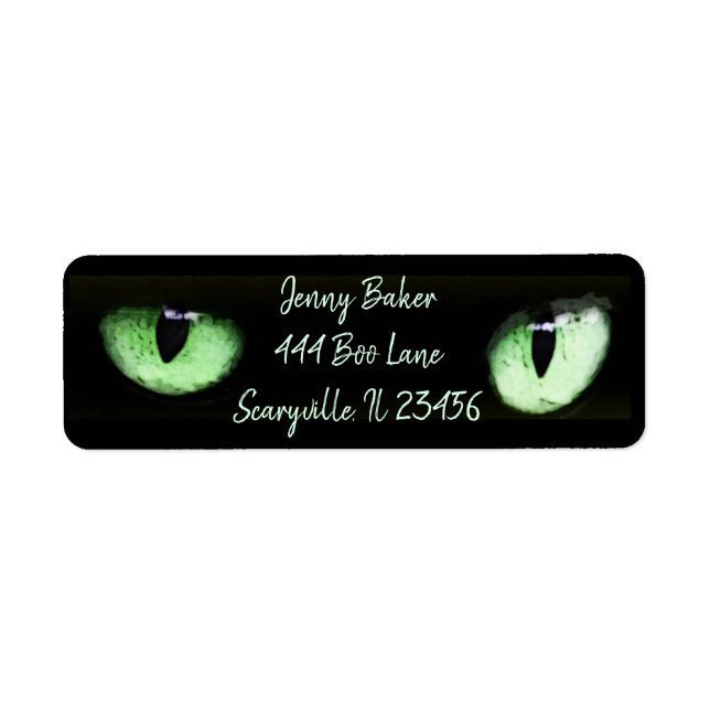 Green Cat Eyes Halloween Spooky Black (Vorne)