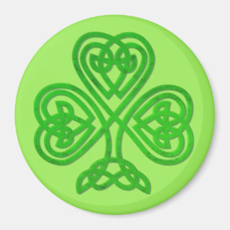 Green Celtic Clover Irish Magnet