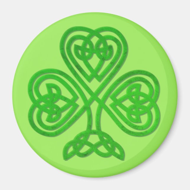 Green Celtic Clover Irish Magnet (Vorne)