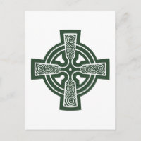Green Celtic Cross mit Triskele Gravur