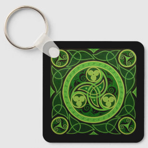 Green Celtic Design Schlüsselanhänger