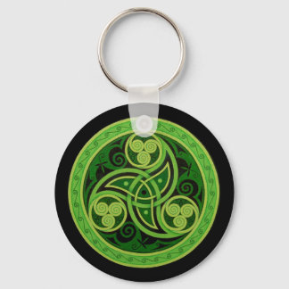 Green Celtic Design Schlüsselanhänger (Kreis)