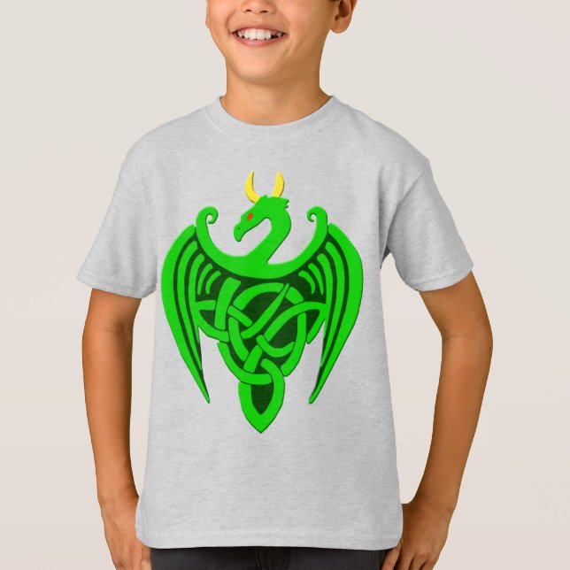 Green Celtic Dragon Child T Shirt (Vorderseite)