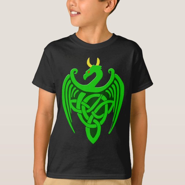 Green Celtic Dragon Child T Shirt (Vorderseite)