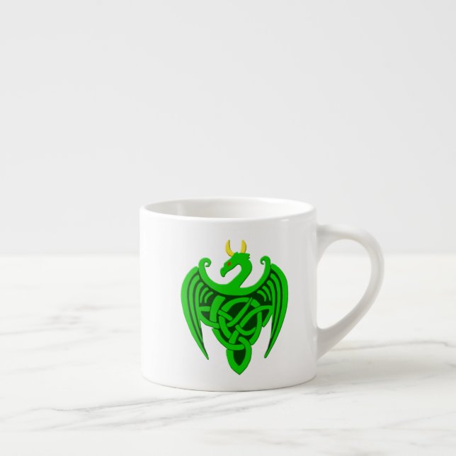Green Celtic Dragon Espresso Tasse (Rechts)