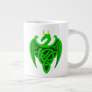 Green Celtic Dragon Jumbo-Tasse