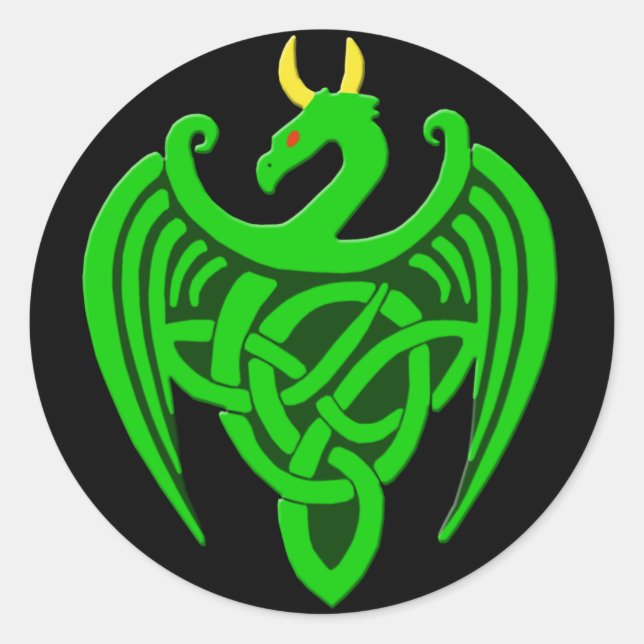 Green Celtic Dragon Stickers (Vorderseite)