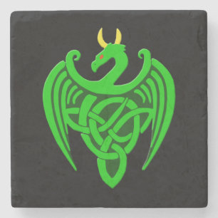 Green Celtic Dragon Untersetzer