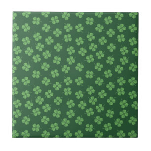 Green Celtic Irish Four Leafed Clovers St Patrick Fliese