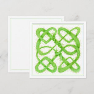 GREEN CELTIC KNOT 5,25" Square Flat Card Karte