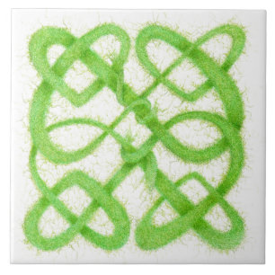 GREEN CELTIC KNOT 6" Keramik Tile Fliese
