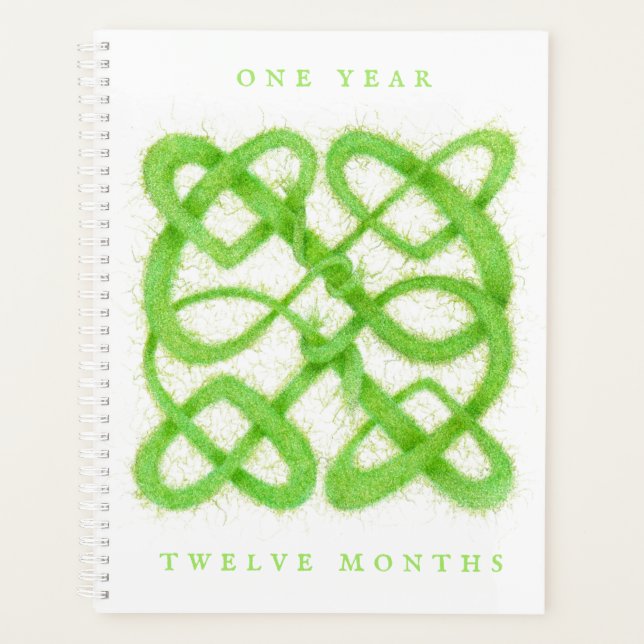 GREEN CELTIC KNOT 8.5x11 Planner / Calendar Planer (Vorderseite)