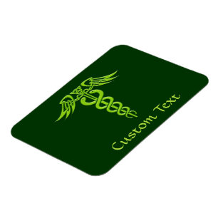 Green Celtic Knot Caduceus Magnet