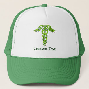 Green Celtic Knot Caduceus Truckerkappe