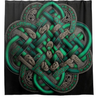 Green Celtic Knot Dusche Vorhang